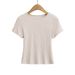 Women's Clothing Solid Color Round Neck Tight Short Sleeve Top Female Slim Thread T Shirt_ecoleips.com