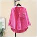 Women's Clothing Autumn And Winter New Corduroy Long Sleeved Shirt Women's Fashion Casual Loose Version Of The Long Cardigan Shirt Women_ecoleips.com