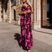 New Spring Floral Print Loose A-Line Long Dress Womens Sexy V Neck Hollow Out Party Dress Summer Sleeveless Bohemian Beach Dress_ecoleips.com