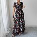 Women's Clothing Temperament Elegant Style Printed V Neck Dress Women's Clothing Spring And Summer_ecoleips.com