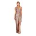 Women's Summer Sloping Shoulder Sequin Sleeveless Slit Backless Dress For Women_ecoleips.com