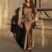 Autumn 2025 Women's Satin Flared Sleeve Shirt And Bodycon Skirt Set European American Style Cross Border Fashion for Ladies_ecoleips.com