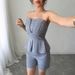 Elegant Minimalist Strapless Shorts Set For Women High End Full Length Pants Autumn/Winter Polyester_ecoleips.com