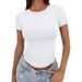 2026 Cross-border Casual Summer Versatile Tight High Collar T-shirt Short Sleeve Slim Fit Hot Girl European And American_ecoleips.com