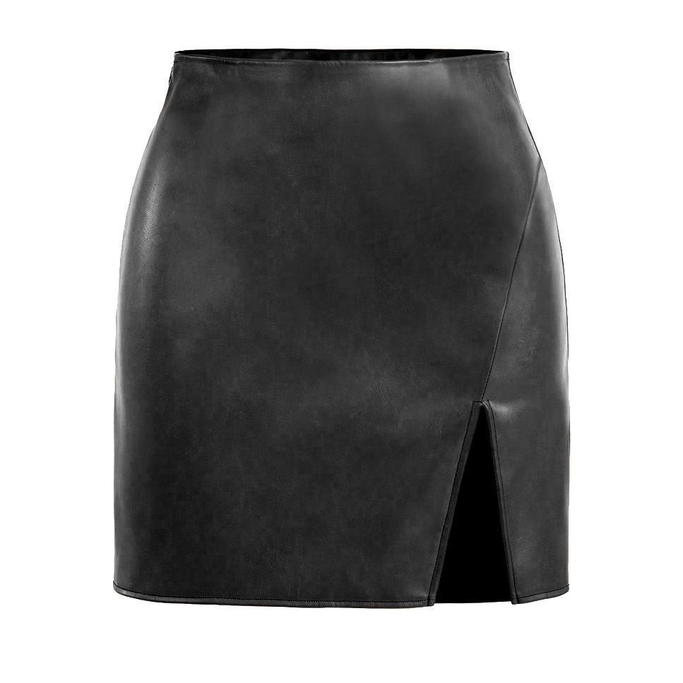 Verve Sexy Women's High Waist Zipper Bodycon Mini Premium PU Leather Skirt_ecoleips.com
