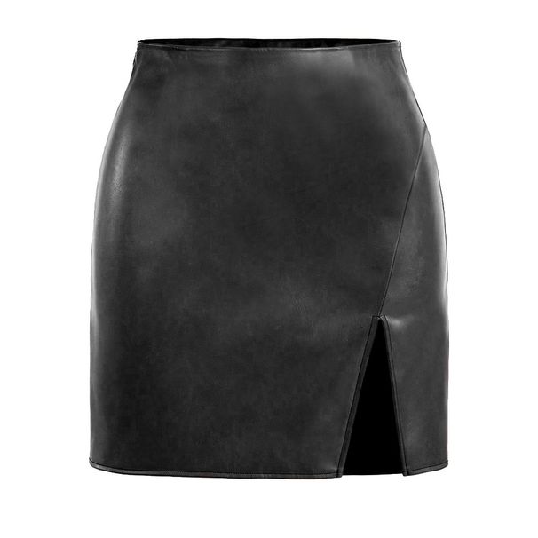 Verve Sexy Women's High Waist Zipper Bodycon Mini Premium PU Leather Skirt_ecoleips.com