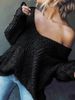 Foreign Trade Cross-Border European American Source Manufacturer Large V-Neck Hollow Pullover Knitted Sweater_ecoleips.com