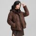 Women's Clothing Women's Short Puffer Jacket With Hood, Winter Warm Quilted Coat, Small Size Friendly, Patchwork Design, Casual Streetwear_ecoleips.com
