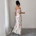Women's Elegant Floral Print Off-Shoulder Long Dress Bodycon Style New Arrival_ecoleips.com