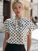 New Bow Collar Temperament Commuter Versatile Shirt Girl_ecoleips.com