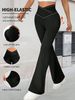 High-Waisted Hip Lifting Fitness Flare Pants Nude Feel High Elastic Yoga Casual Sports Trousers For Women_ecoleips.com