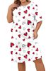 Aria Basics Aria Basics 2024 European And American Spring/Summer Short-Sleeve Butterfly Heart Leopard Print Plus Size Short Round-Neck_ecoleips.com