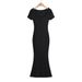 YPFF Trendy Women's Dress, European American Internet Celebrity Style, Pure And Sexy, Square Neck, Slim Fit, High Waist,_ecoleips.com