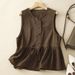 Women's Clothing new loose and slimming round neck ruffled niche design top_ecoleips.com