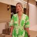 "Trendy Floral Print V-Neck Jumpsuit – Lightweight Short Sleeve Romper For Women (Sizes S-XL, Green)"_ecoleips.com