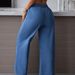 Women's Clothing High-Waisted Wide-Leg Pants Drawstring Elastic Waist Jeans Suitable_ecoleips.com