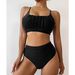 2024 Solid Color High Waisted Bikini Sexy Swimwear Two Piece Swimsuit for Women European And American Style Export_ecoleips.com