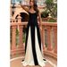 Women's Clothing Suspender Contrast Color Casual Loose Holiday Dress_ecoleips.com