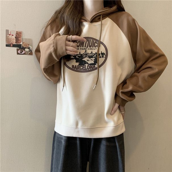 American-style Thin Hooded Sweatshirt Women, Suitable For Early Autumn, Versatile, Plus-size, Loose-fitting, Slimming,_ecoleips.com