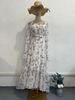 European And American 2024 Summer Cross-Border Chiffon Floral Ruffle Sleeve Long Asymmetrical Patchwork Dress_ecoleips.com