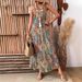 European And American Cross-border Foreign Trade Women's Draped Slip Bohemian Resort-st Long Dress, Artistic Retro_ecoleips.com