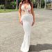 Women's Clothing Sexy Waist Baring Halter Neck Strap Low Neck Large Backless Long Beach Dress_ecoleips.com