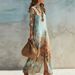 New Women's Fresh Retro Flowy Dress Digital Print_ecoleips.com