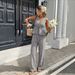 Women's Summer Plaid & Stripe Tie-Front Cami Top With Wide-Leg Pants Set, Casual Two-Piece Outfit Breathable & Lightweight Fabric_ecoleips.com