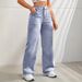 Women's Clothing New Discount Craft Washed Mid Waist Wide Leg Jeans Loose Casual Versatile_ecoleips.com