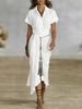 2026 European And American Cross-border Independent Site SHEIN Spring-summer Short-sleeve Pleated Bohemian Shirt_ecoleips.com