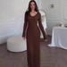 Women's Sexy Solid Color Long Sleeved Dress Elegant Cotton Polyester Blend European American Style For Autumn_ecoleips.com