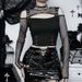 Summer CF23422 Women's Dark Style Fashion Hot Sexy Slim Fit Punk off Shoulder Long Sleeve Top for Girls_ecoleips.com