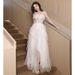 Women's Clothing Small Birthday Dress High End Feather Style Spring High End Tube Top Off Shoulder Banquet_ecoleips.com