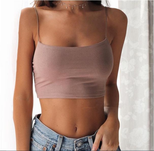 Summer Women's Solid Color Camisole Crop Top Backless Tank Top Sexy Fashionable Casual Loose Fit Streetwear For Spring Autumn_ecoleips.com