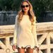 Elegant Round Neck Pleat Long Sleeve New Women's Dresses Casual Slim Pink Black White Short Dresses Lady Chic Party Street Robes_ecoleips.com