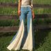 Cross-border Foreign Trade Women's Clothing: Lace Splicing, Color-blocking, Vintage Bell-bottom Pants, Versatile And_ecoleips.com
