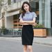 Women's Slim Fit Black Blazer Pencil Skirt - Professional High Waist Office Work Skirt With Zipper, Stretchy & Wrinkle-Free_ecoleips.com