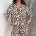 Summer New Loose Soft Comfortable Leopard Print Pajamas Two-Piece Set European And American Cross-Border Wholesale_ecoleips.com