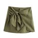 Suitable For All Seasons 2024 Summer New Loose Casual Military Green Bowknot Skirt Pants For Women_ecoleips.com