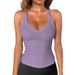 2025 European And American Cross-border Women's Ribbed Tank Top, Summer Basic Style, Sexy Slim-fit Camisole With V-neck_ecoleips.com