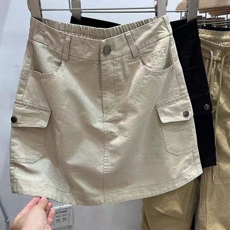 Verve Workwear For Women 2025 Spring Summer New High Waist Slimming Pocket Anti-Exposure A-Line Pencil Short_ecoleips.com