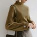 Women's Knit Sweater Long Sleeve Semi-Turtle Neck Loose Fit Casual Pullover Basic Top Trendy Fashion_ecoleips.com
