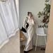 Women's Two Piece Set Stand Collar Striped Short Cardigan Sweatshirt And Slimming High Waisted Long Skirt Spring Autumn New Style_ecoleips.com