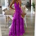 2023 New European And American Bohemian Style Spaghetti Strap Long High Waist V-Neck Floral Print Dress Women's Clothing_ecoleips.com