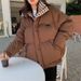 K Chessboard Patterned Cotton Jacket For Women, Retro Thick Loose Bread Jacket, Niche Design Cotton Jacket_ecoleips.com