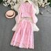 Female Temperament Celebrity Light Luxury Slim Lace Embroidery Beaded Top Skirt Two Piece Suit_ecoleips.com