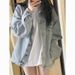 2025 American Spring Autumn New Denim Jacket Women, Niche Loose And Versatile Shirt Top, Suitable For Small People To_ecoleips.com