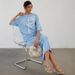 Women's Clothing Summer New Simple Abstract Round Neck Loose Short Sleeved Knitted Top High Waist Straight Skirt Two Piece Suit For Women_ecoleips.com
