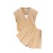 Women's Clothing Two Piece Sleeveless Tops And Shorts Two Piece Suits Large Size Fat Mm Temperament Loose Slimming Meat Covering Sports Suit_ecoleips.com