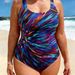 Women's Clothing Plus Size Style One Piece Swimsuit For Women Printed Conceals Flaws Racing Style Slightly Chubby Suitable Swimwear_ecoleips.com